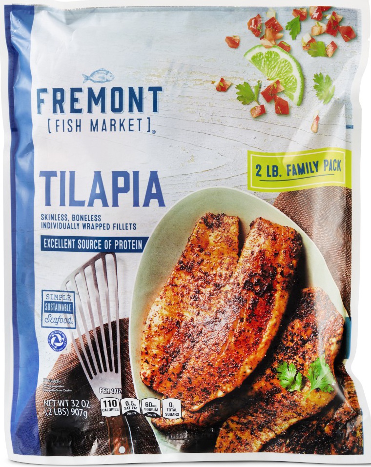 slide 1 of 1, Fremont Fish Market Value Pack Tilapia Fillets, 32 oz