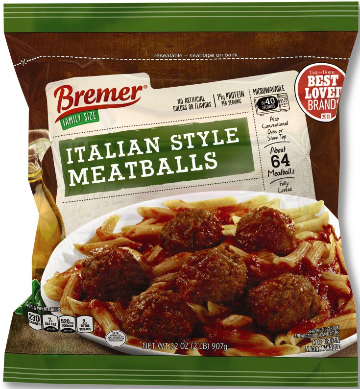 slide 1 of 1, Bremer Italian Meatballs, 32 oz