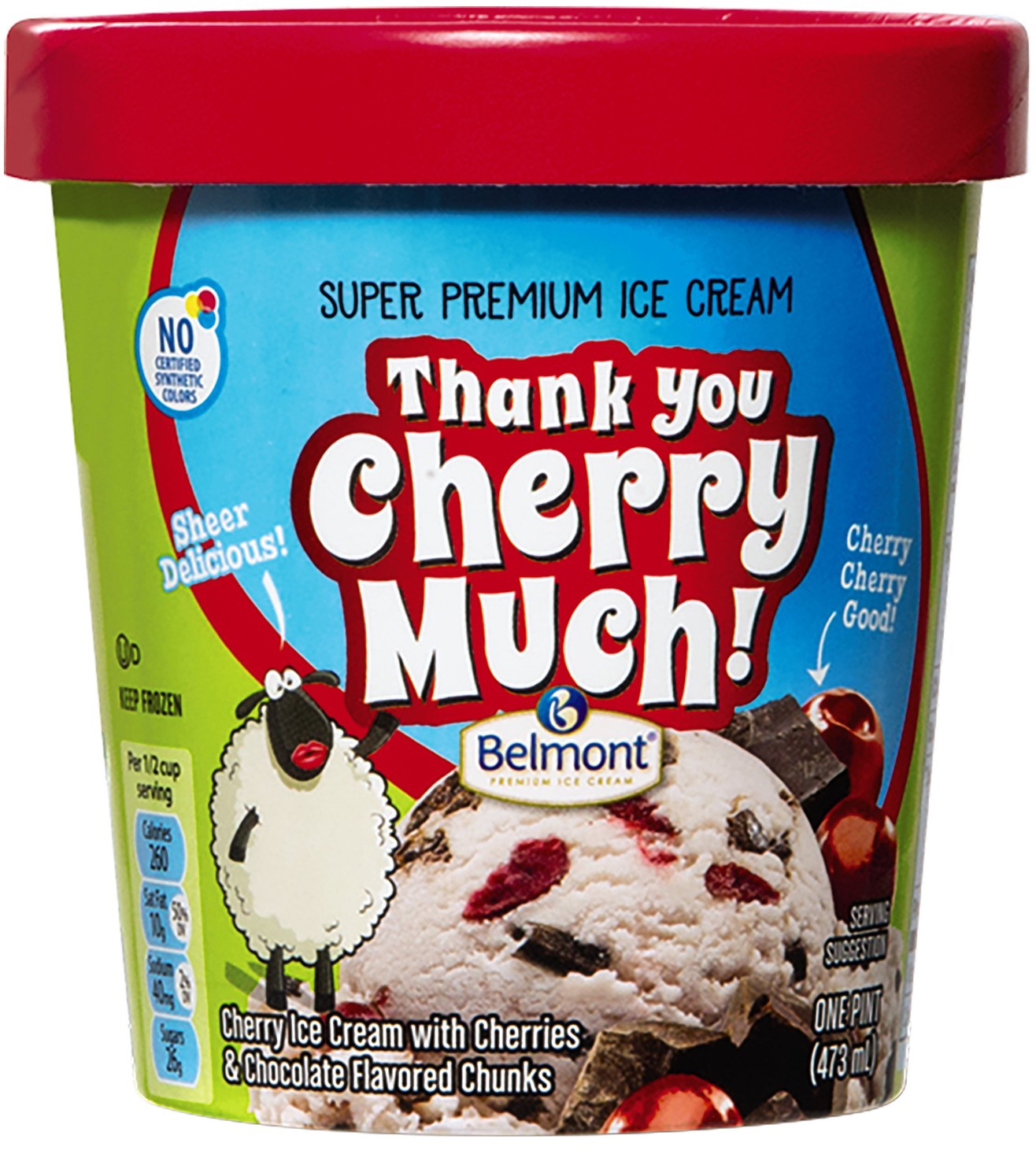 slide 1 of 1, Belmont Thank You Cherry Much Premium Ice Cream, 16 fl oz