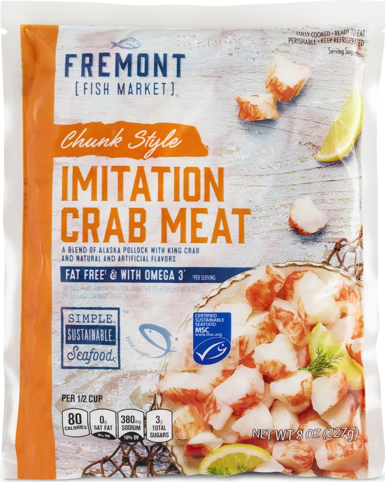 slide 1 of 1, Fremont Fish Market Chunk Style Imitation Crab Meat, 8 oz