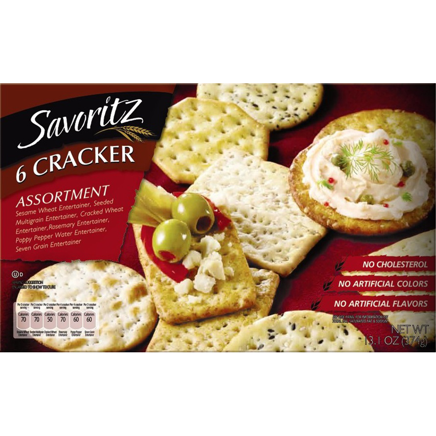 slide 1 of 1, Savoritz Six Cracker Assortment, 13.1 oz