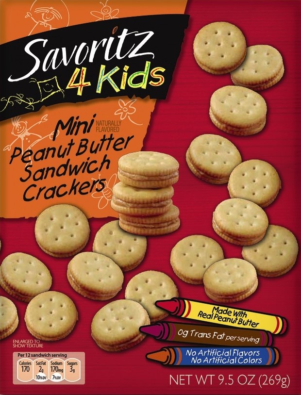 slide 1 of 1, Savoritz Mini Peanut Butter Sandwich Crackers, 8.8 oz