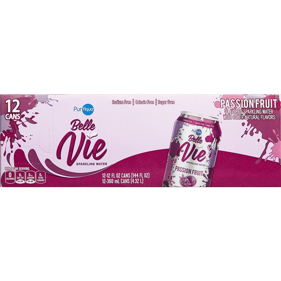 PurAqua Lime Belle Vie Sparkling Flavored Water 12 Fl Oz, 55 OFF