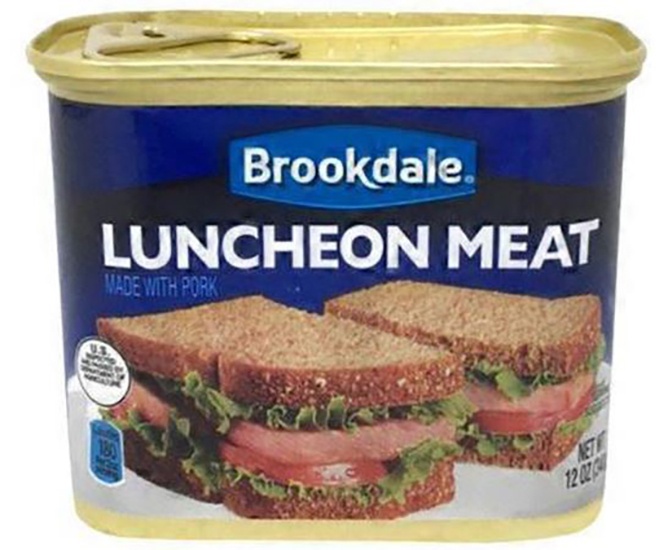 slide 1 of 1, Brookdale Pork Luncheon Meat, 12 oz