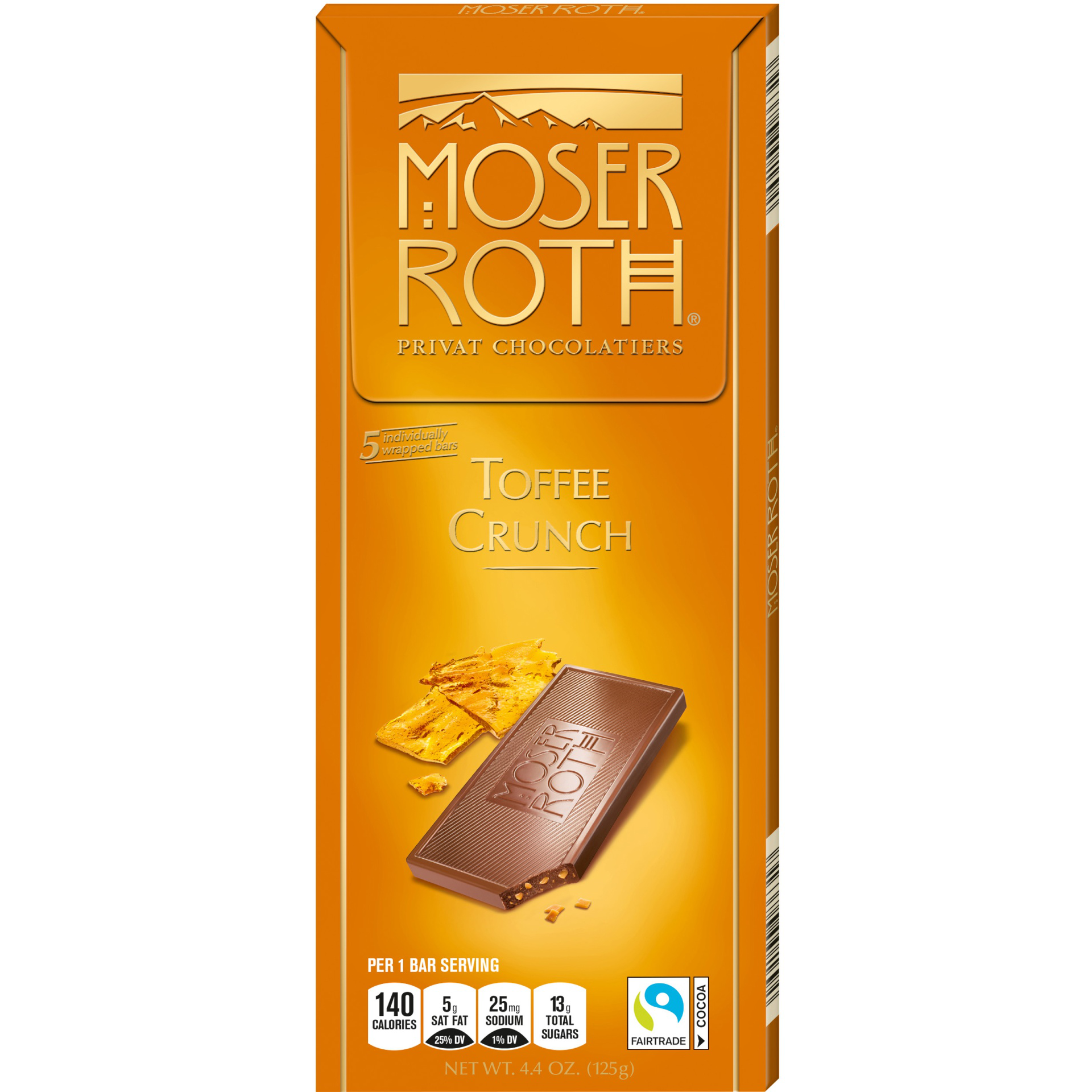 slide 1 of 1, Moser Roth Toffee Crunch Chocolate Bar, 4.4 oz