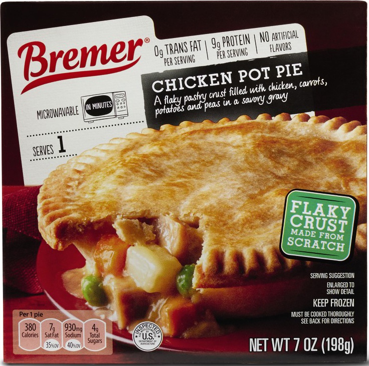 slide 1 of 1, Bremer Chicken Pot Pie, 7 oz