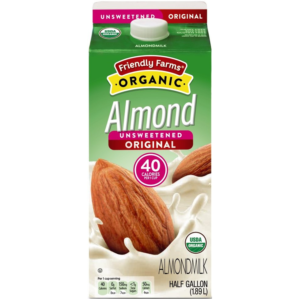 slide 1 of 1, Friendly Farms Organic Organic Original Unsweetened Almondmilk, 64 fl oz