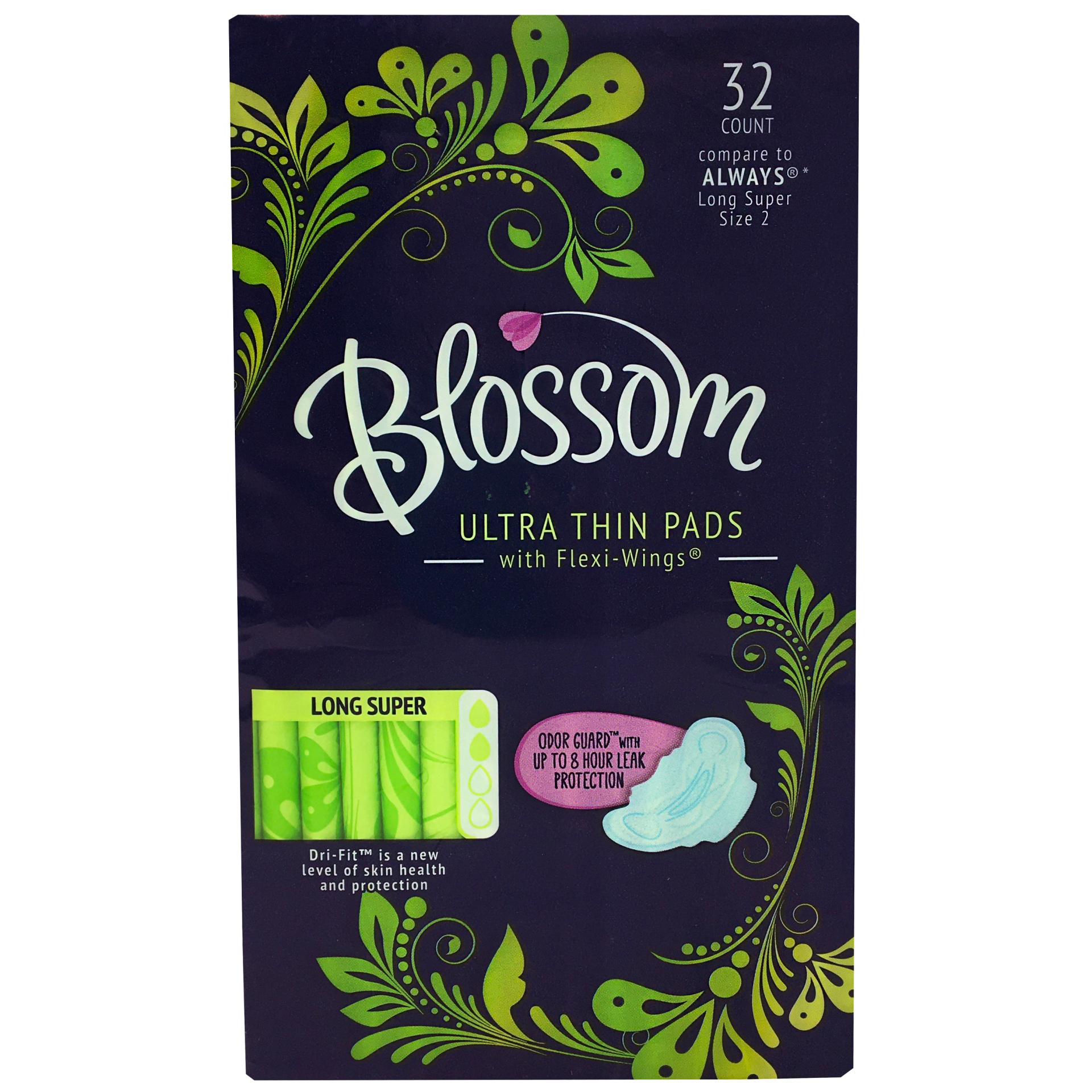slide 1 of 1, Blossom Super Ultra Thin Pads, 28 ct