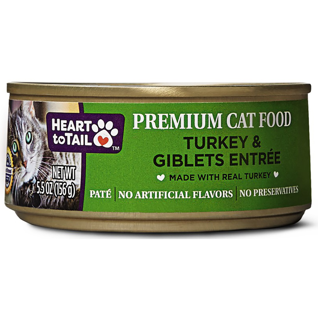 slide 1 of 1, Heart to Tail Turkey And Giblets Canned Cat Food Dinner, 5.5 oz