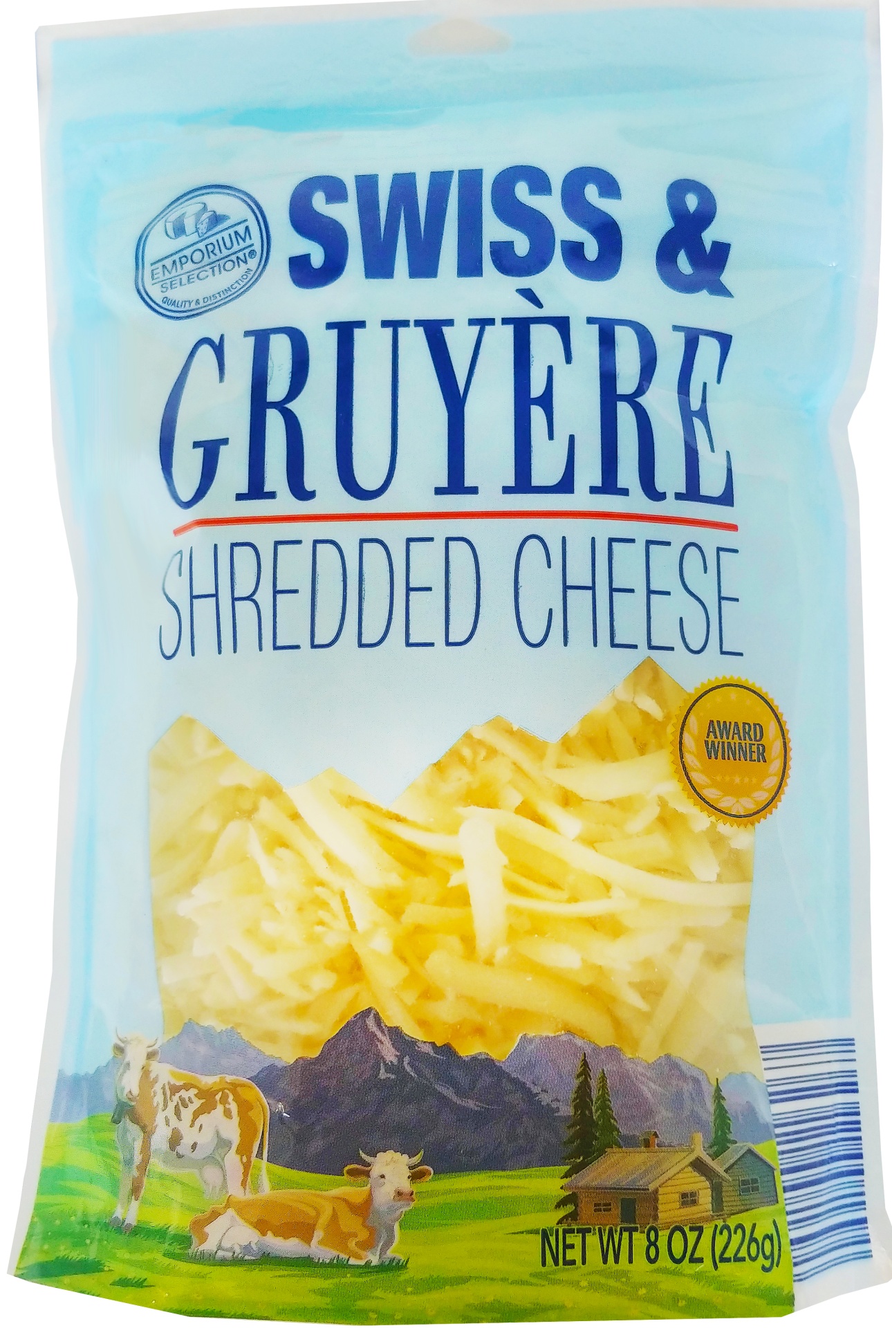 slide 1 of 1, Emporium Selection Specialty Shredded Swiss & Gruyere Cheese, 8 oz