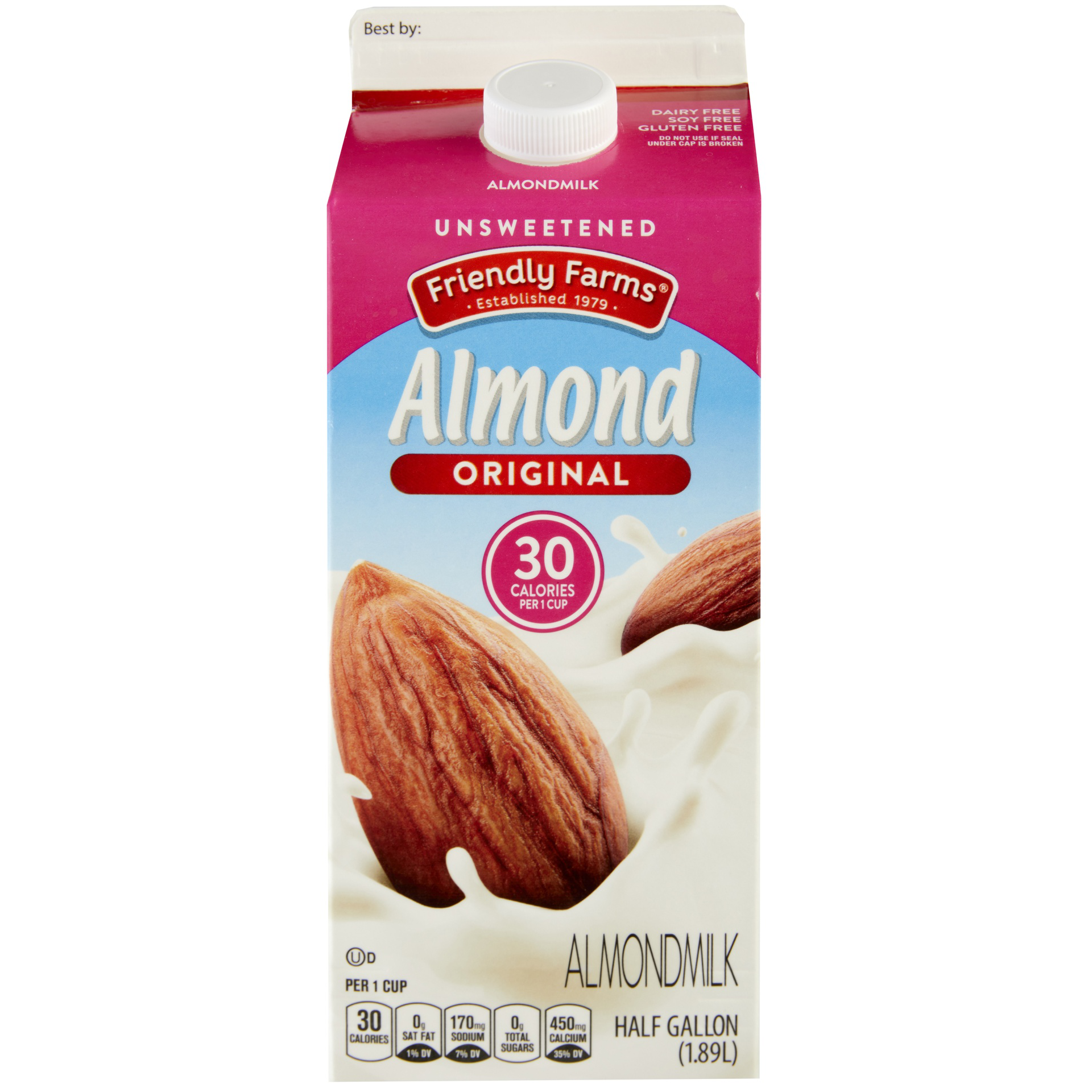 slide 1 of 1, Friendly Farms Original Unsweetened Almondmilk, 64 fl oz