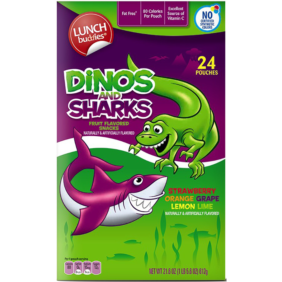 Lunch Buddies Dinos And Sharks Fruit Flavored Snacks 24 ct | Shipt