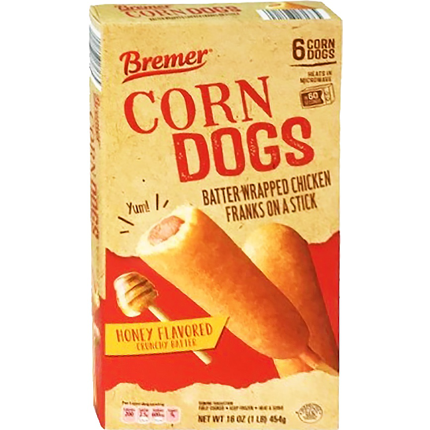 slide 1 of 1, Bremer Regular Corn Dog, 16 oz