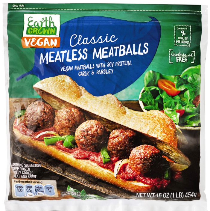 slide 1 of 1, Earth Grown Classic Meatless Meatballs, 16 oz