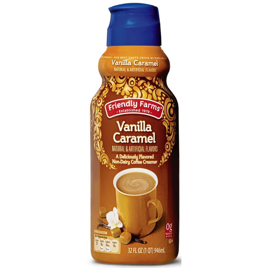slide 1 of 1, Friendly Farms Vanilla Caramel Coffee Creamer, 32 fl oz