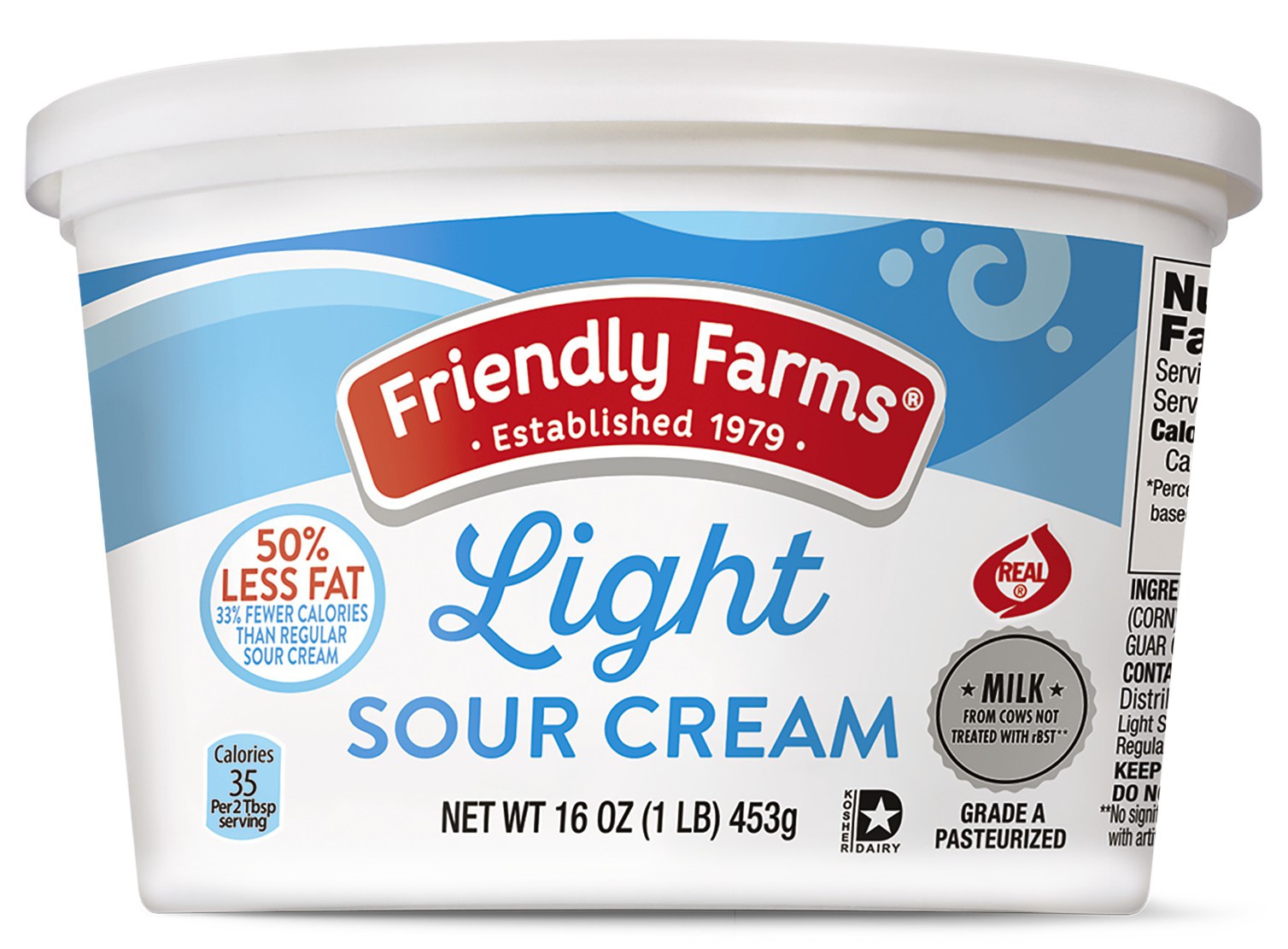 slide 1 of 1, Friendly Farms Light Sour Cream, 16 oz