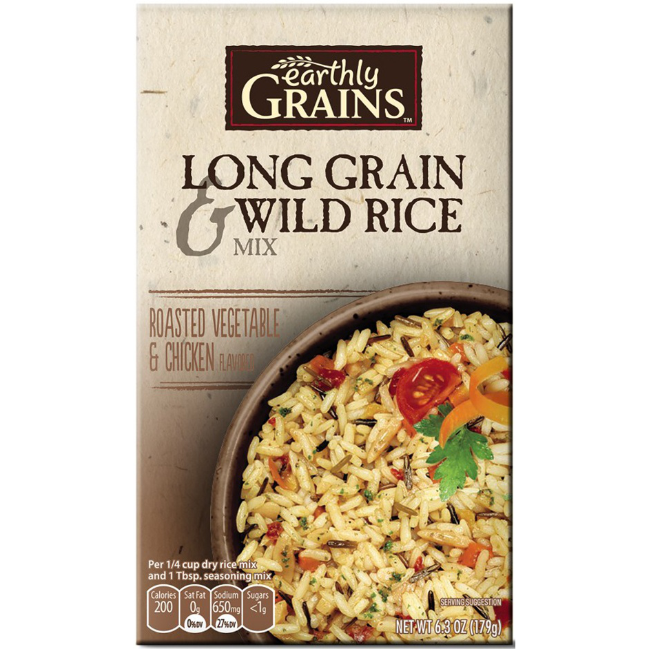 slide 1 of 1, Earthly Grains Long Grain & Wild Rice Mix - Roasted Veg & Chicken, 6.3 oz