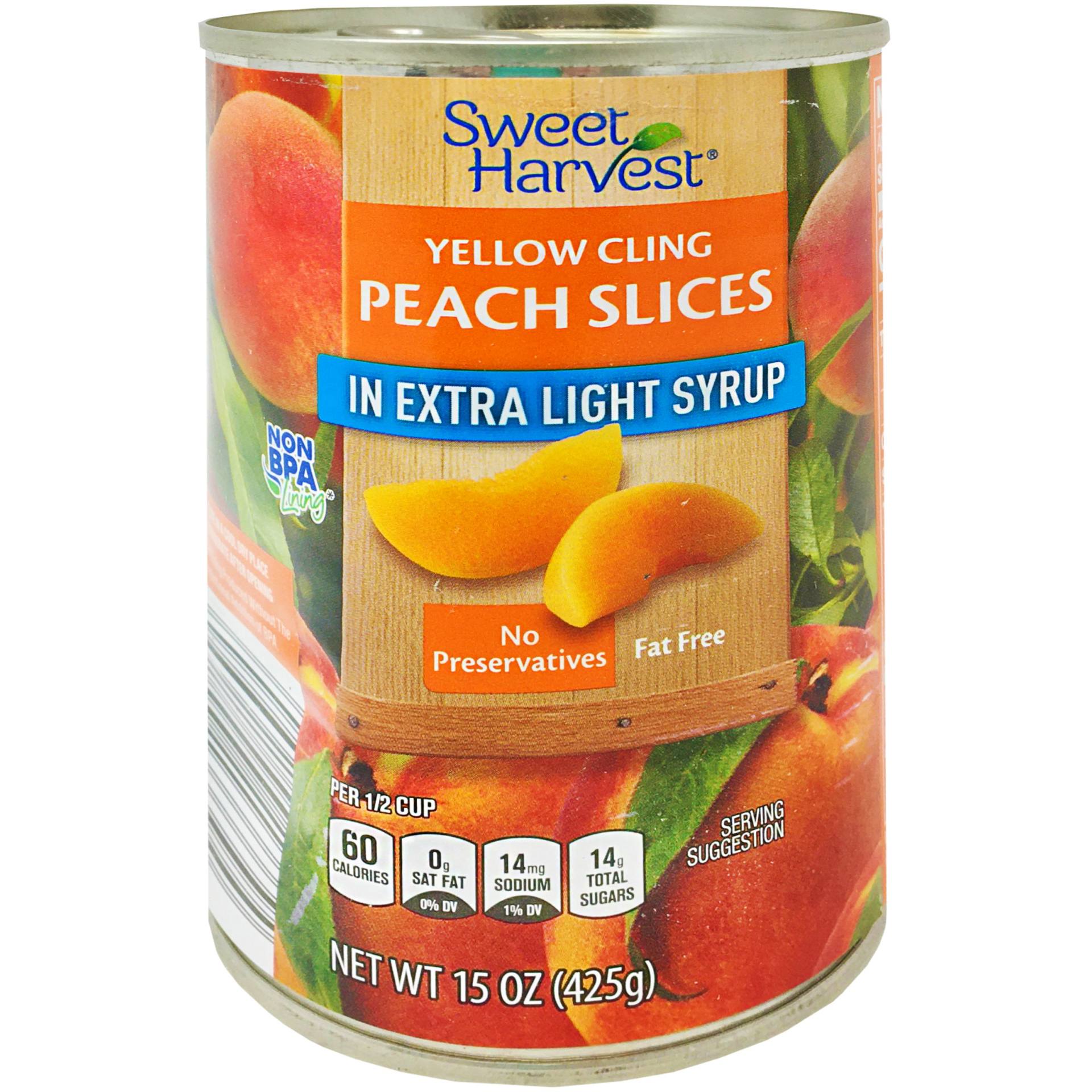 slide 1 of 1, Sweet Harvest Peach Slices In Extra Light Syrup, 15 oz