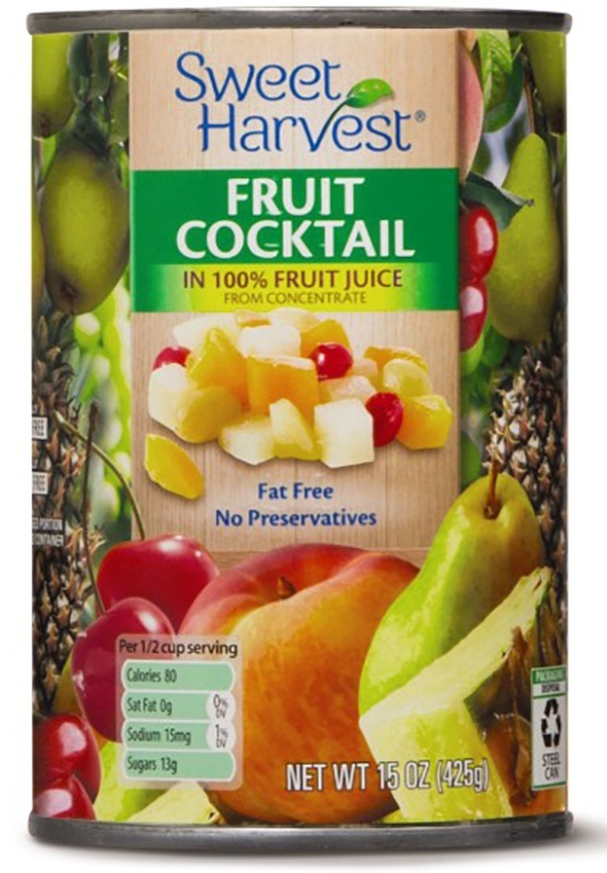 slide 1 of 1, Sweet Harvest Fruit Cocktail In 100% Fruit Juice, 15 oz
