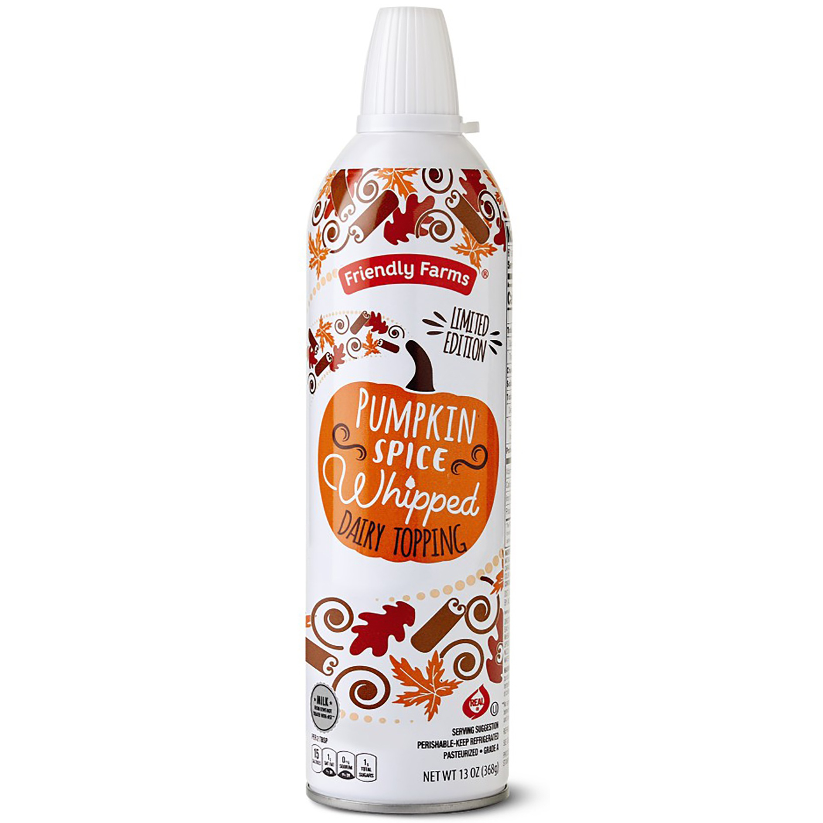 slide 1 of 1, Friendly Farms Pumpkin Spice Whipped Dairy Topping, 13 oz