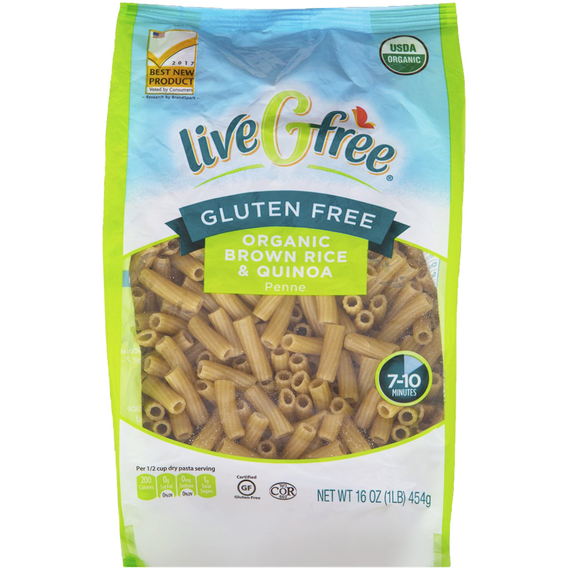 slide 1 of 1, liveGfree Organic Gluten Free Brown Rice Quinoa Fusilli, 16 oz