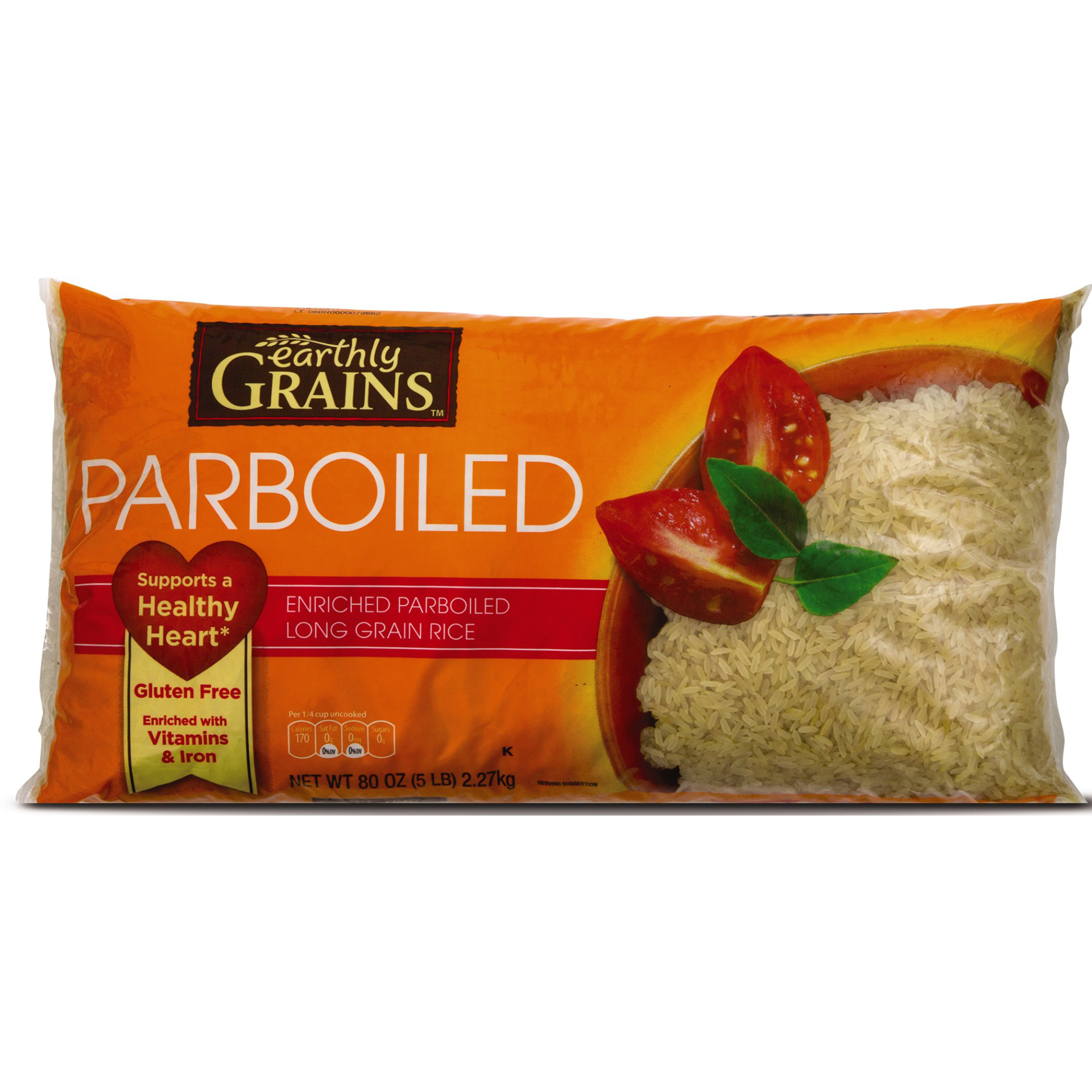 slide 1 of 1, Earthly Grains Parboiled Rice, 5 lb