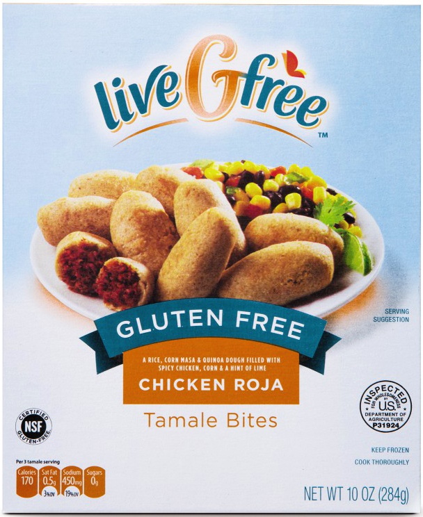 slide 1 of 1, liveGfree Gluten Free Chicken Roja Tamale Bites, 18 oz