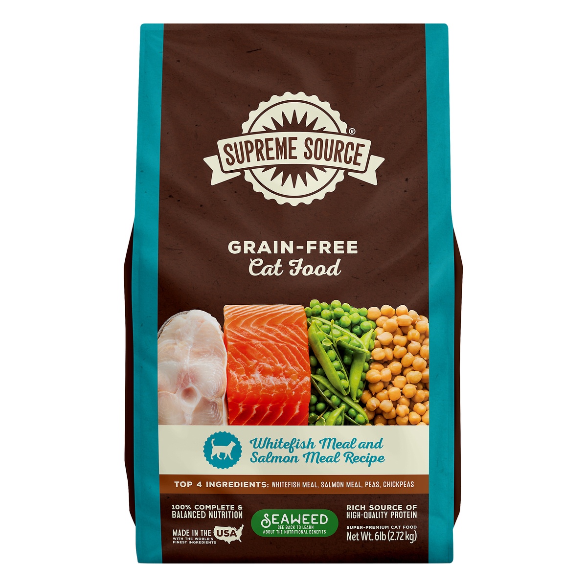 slide 1 of 4, Supreme Source Grain-Free Whitefish Meal and Salmon Meal Recipe Cat Food, 6 lb