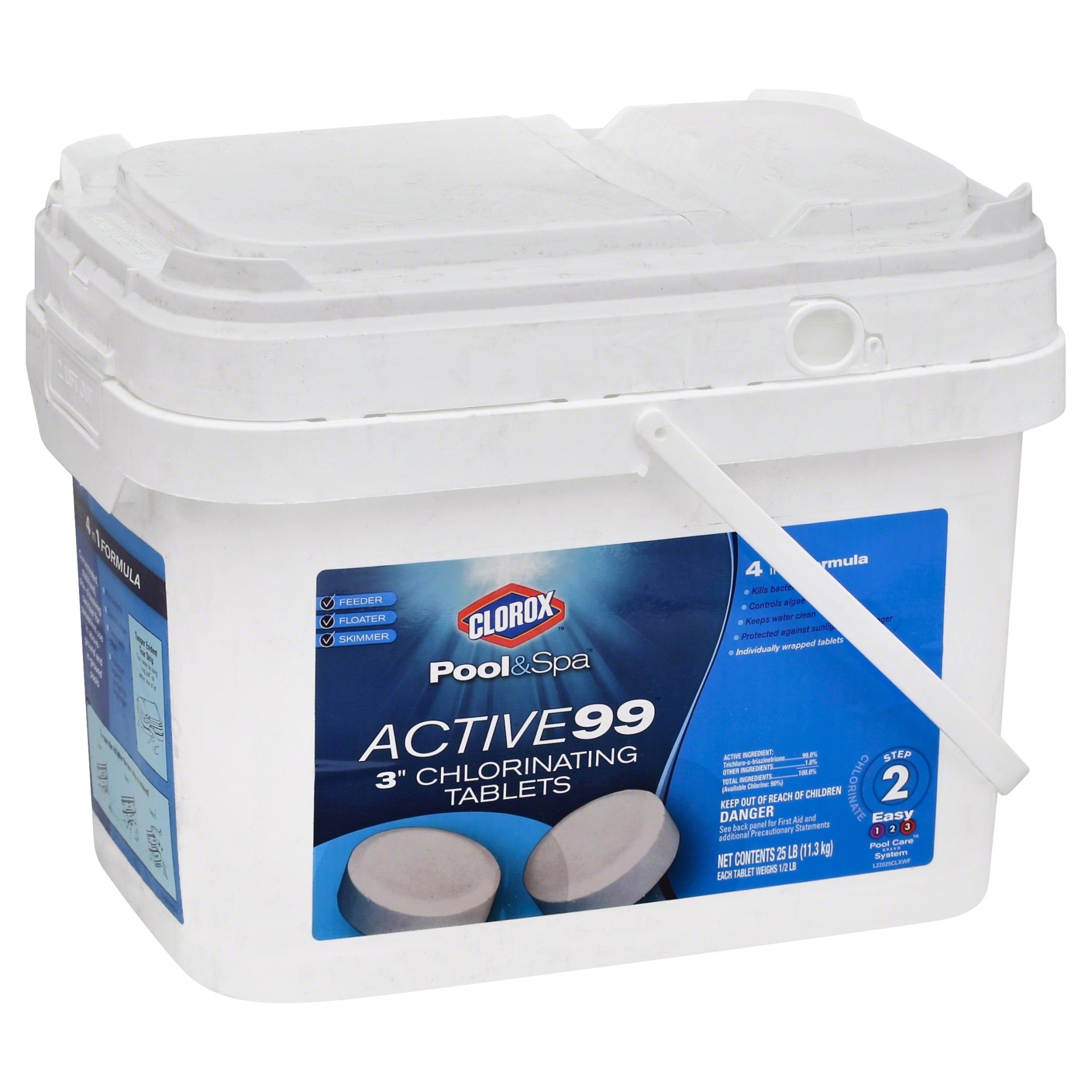 slide 1 of 1, Clorox Pool Spa Active99 3inch Chlorinating Tablets Step 2, 25 lb