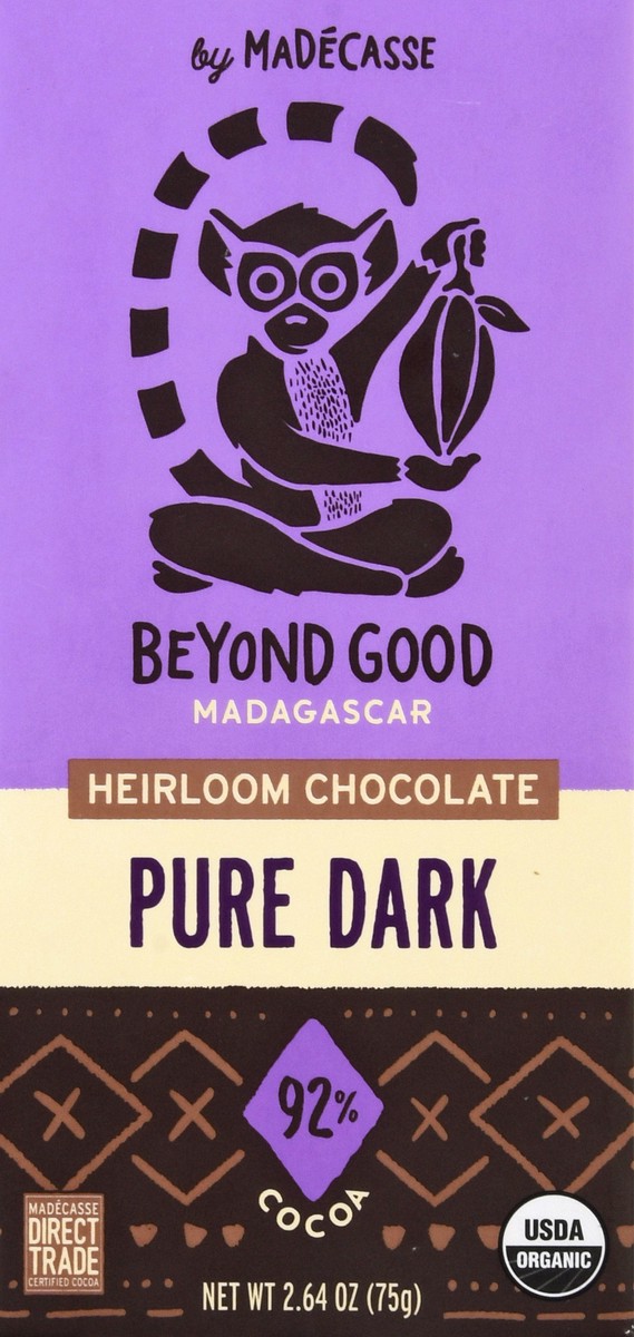 slide 6 of 9, Beyond Good 92% Cocoa Madagascar Pure Dark Chocolate Bar, 2.64 oz