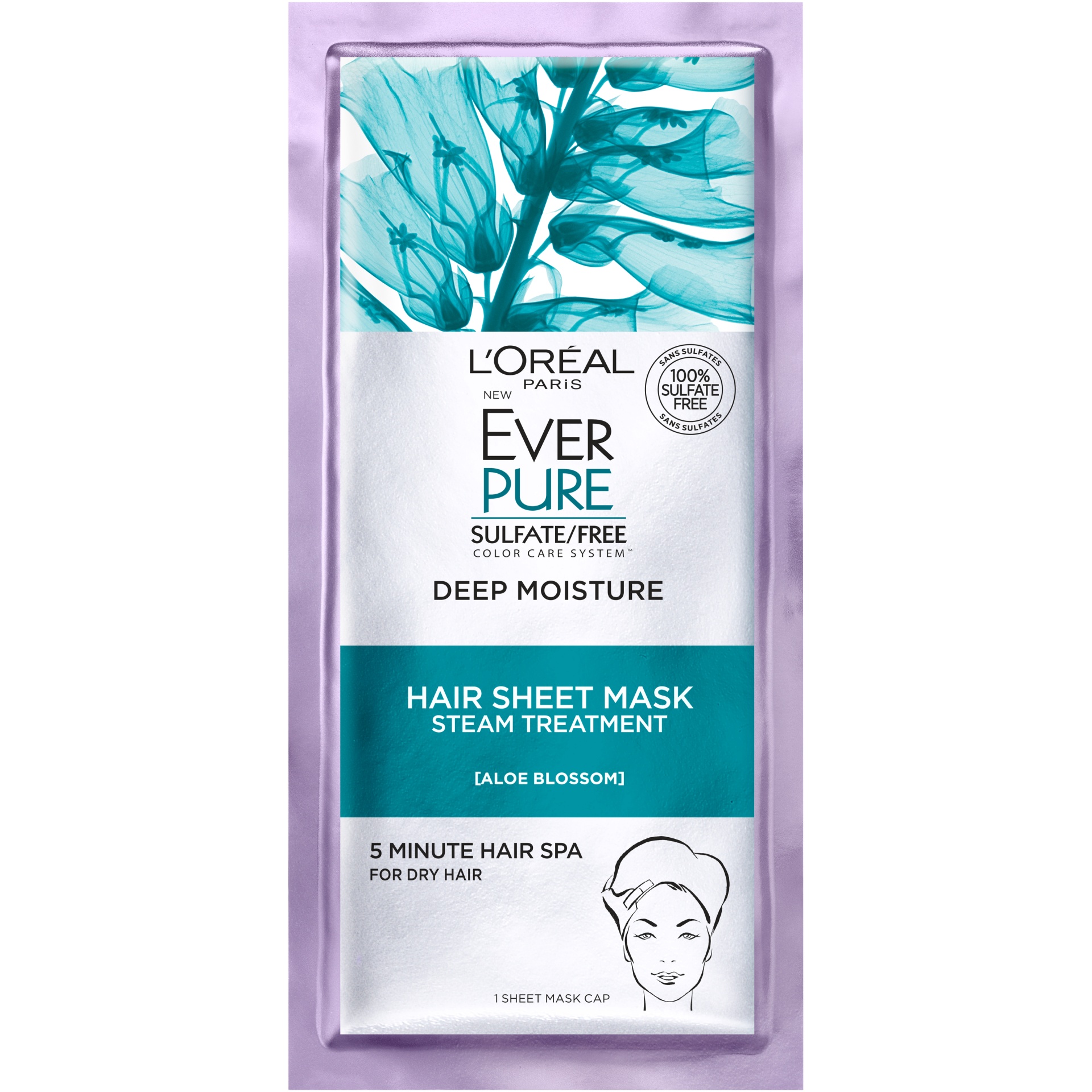 slide 2 of 2, L'Oréal Paris Everpure Deep Moisture Hair Sheet Mask, 1 ct