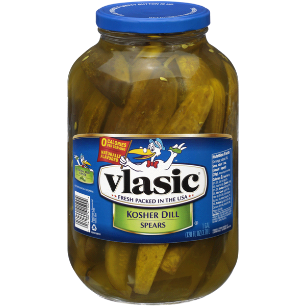 slide 1 of 1, Vlasic Kosher Dill Spears, 128 oz