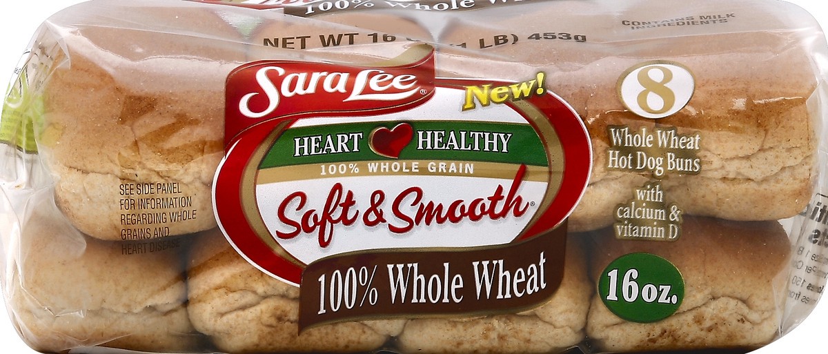 slide 4 of 5, Sara Lee Soft & Smooth 100% Whole Wheat Hot Dog Buns, 8 ct; 2 oz