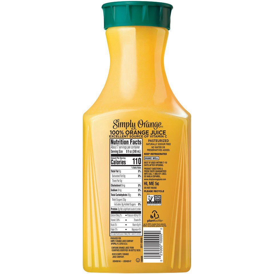 slide 2 of 2, Simply Orange Pulp Free Juice, 46 fl oz