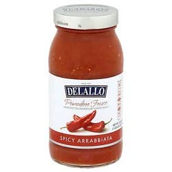 Delallo Tomato Sauce Pomodoro Fresco Spicy Arrabiata Jar - 25.25 Oz