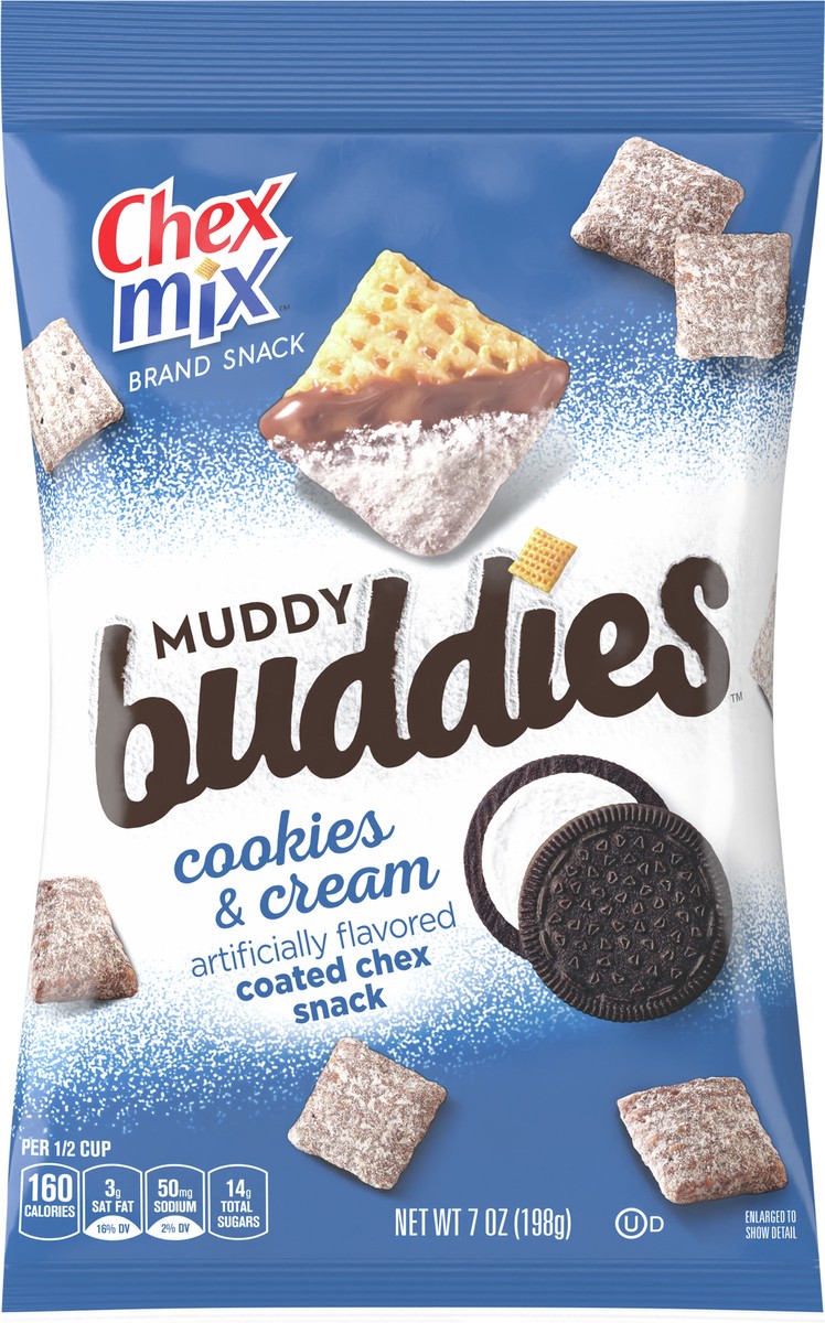 slide 7 of 8, Chex Mix Muddy Buddies, Cookies and Cream Snack Mix, 7 oz, 7 oz
