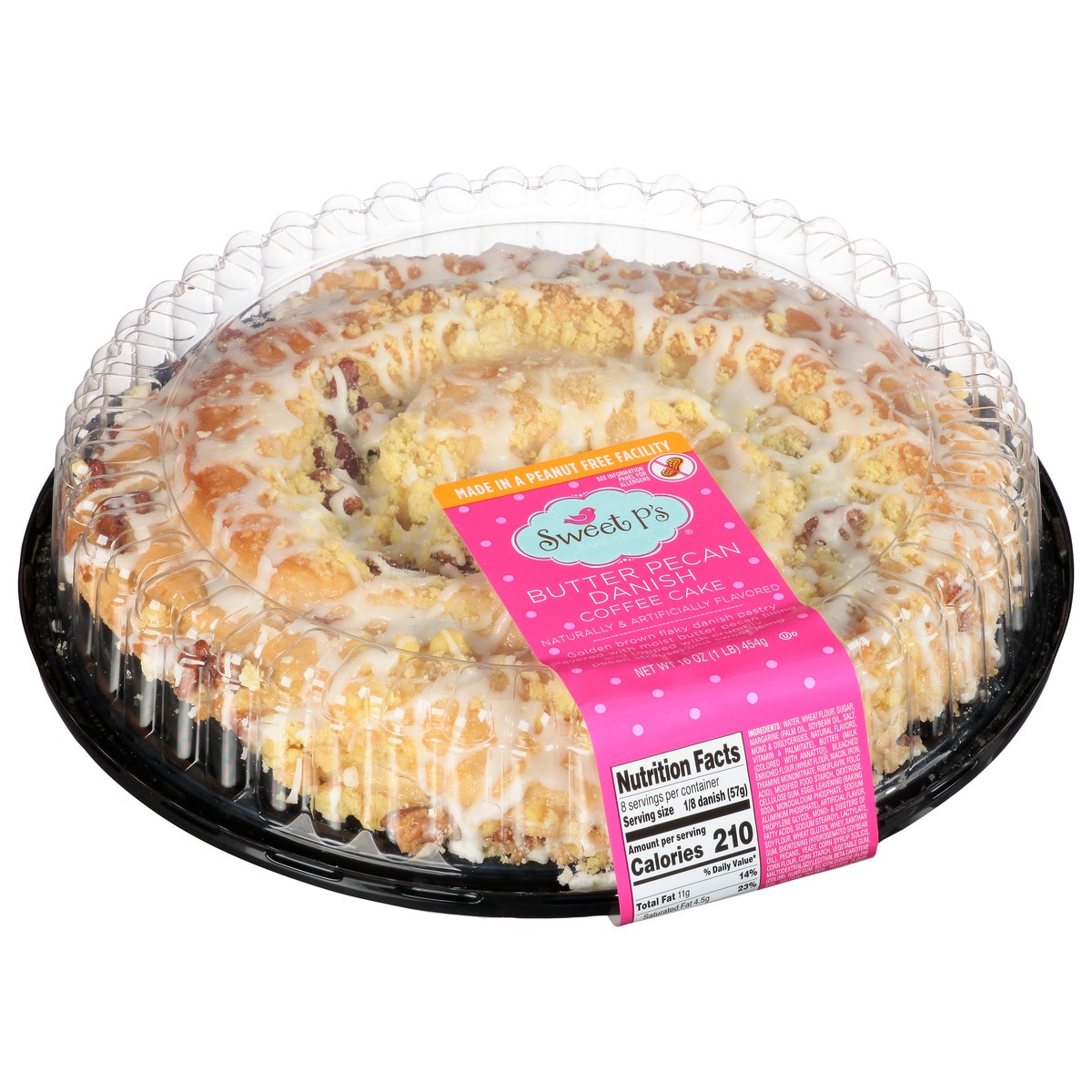 slide 10 of 16, Sweet P's Bake Shop Butter Pecan Danish Coffee Cake 16 oz, 16 oz