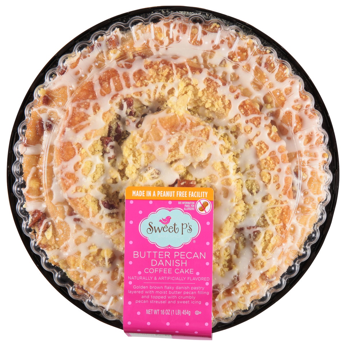 slide 5 of 16, Sweet P's Bake Shop Butter Pecan Danish Coffee Cake 16 oz, 16 oz