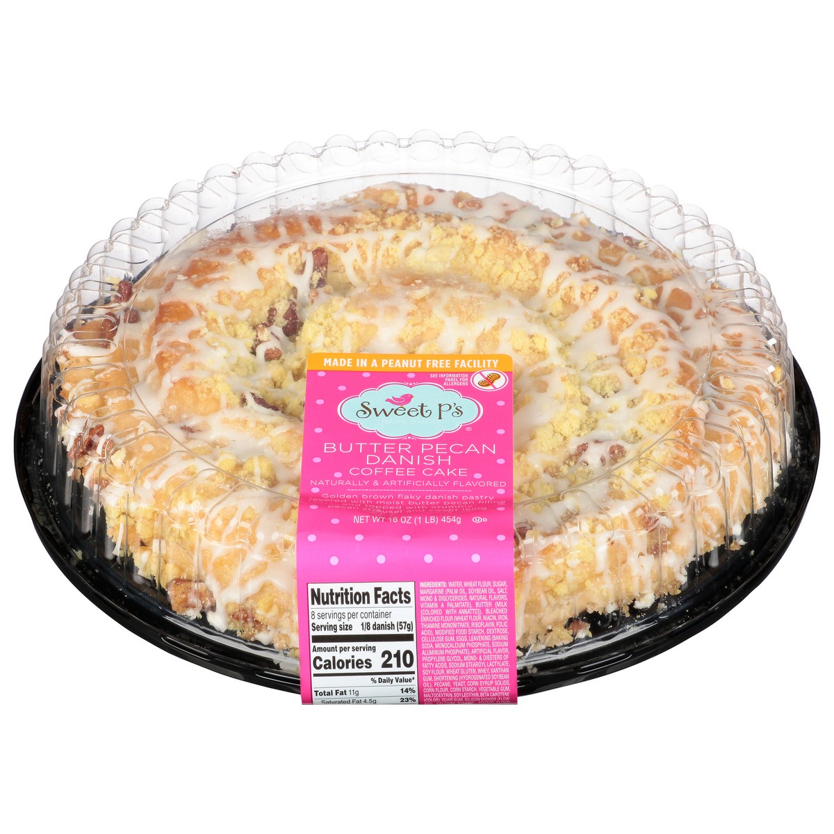 slide 2 of 16, Sweet P's Bake Shop Butter Pecan Danish Coffee Cake 16 oz, 16 oz