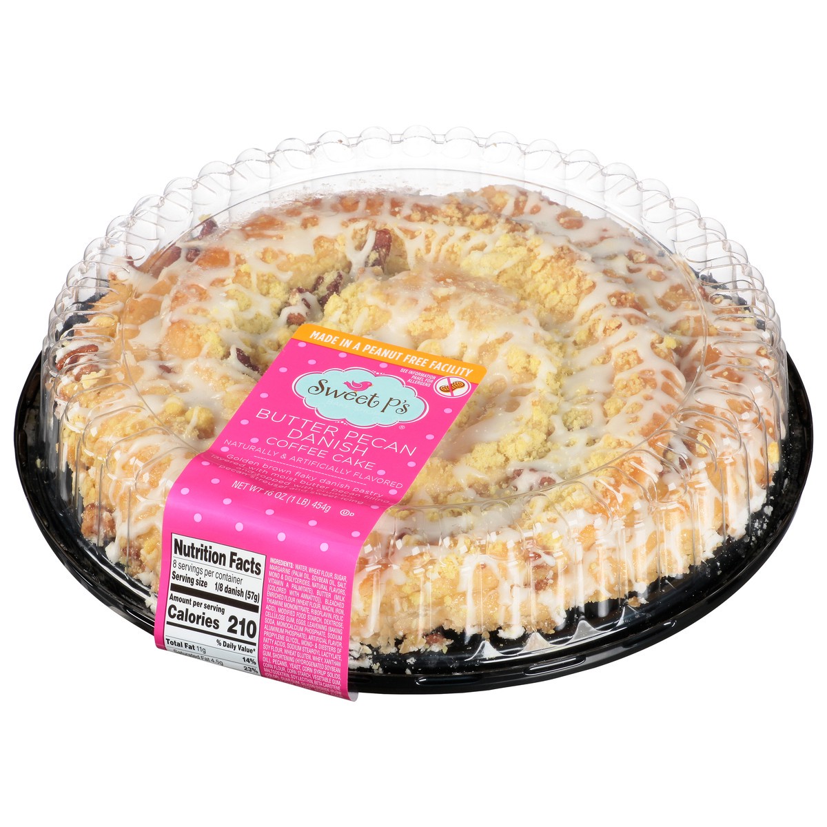 slide 16 of 16, Sweet P's Bake Shop Butter Pecan Danish Coffee Cake 16 oz, 16 oz