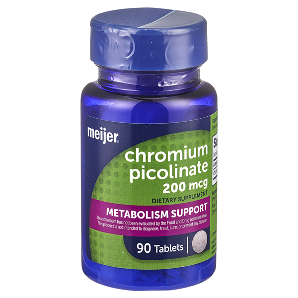 slide 1 of 1, Meijer Chromium Picolinate 200 mcg Tablets, 90 ct