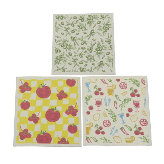 slide 1 of 5, 8" Fall Sponge Cloth Set By Fab Finds, 8 in