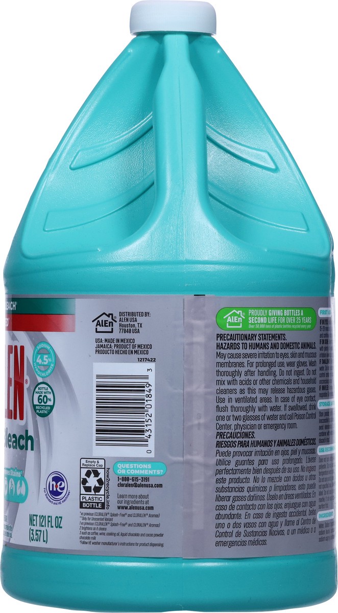 slide 6 of 9, Cloralen Concentrated No-Splash Bleach 121 fl oz, 121 fl oz
