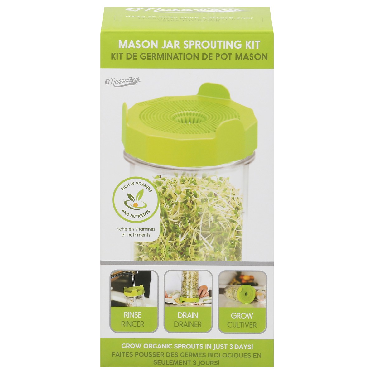 slide 1 of 9, Masontops Mason Jar Sprouting Kit 1 ea, 1 ct