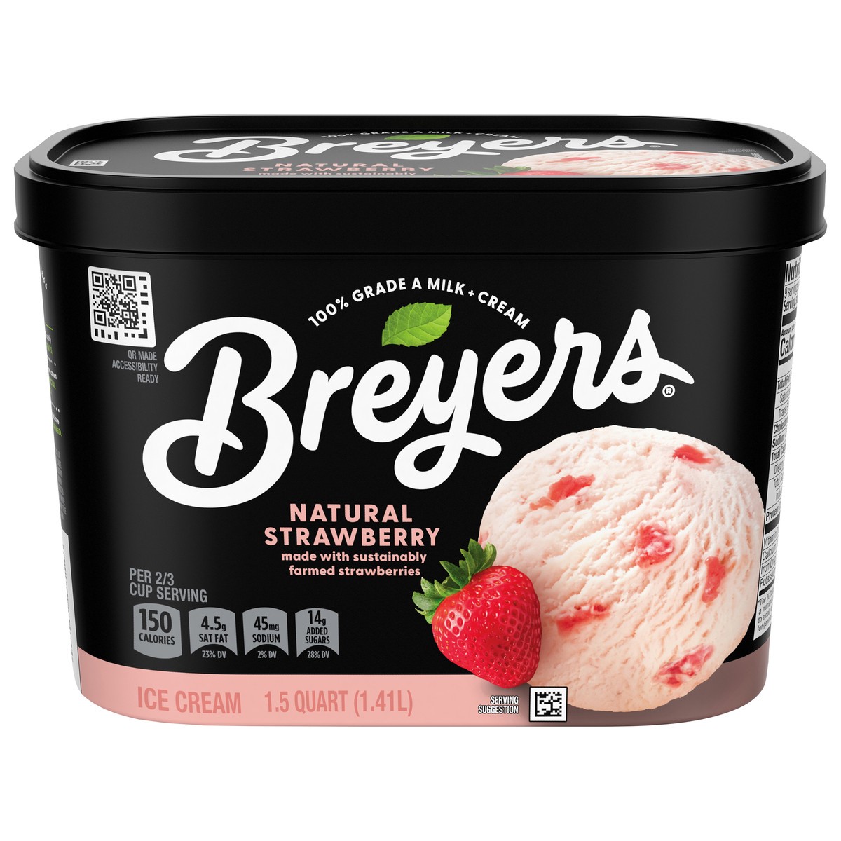 slide 1 of 5, Breyers Ice Cream Natural Strawberry, 48 oz, 48 oz