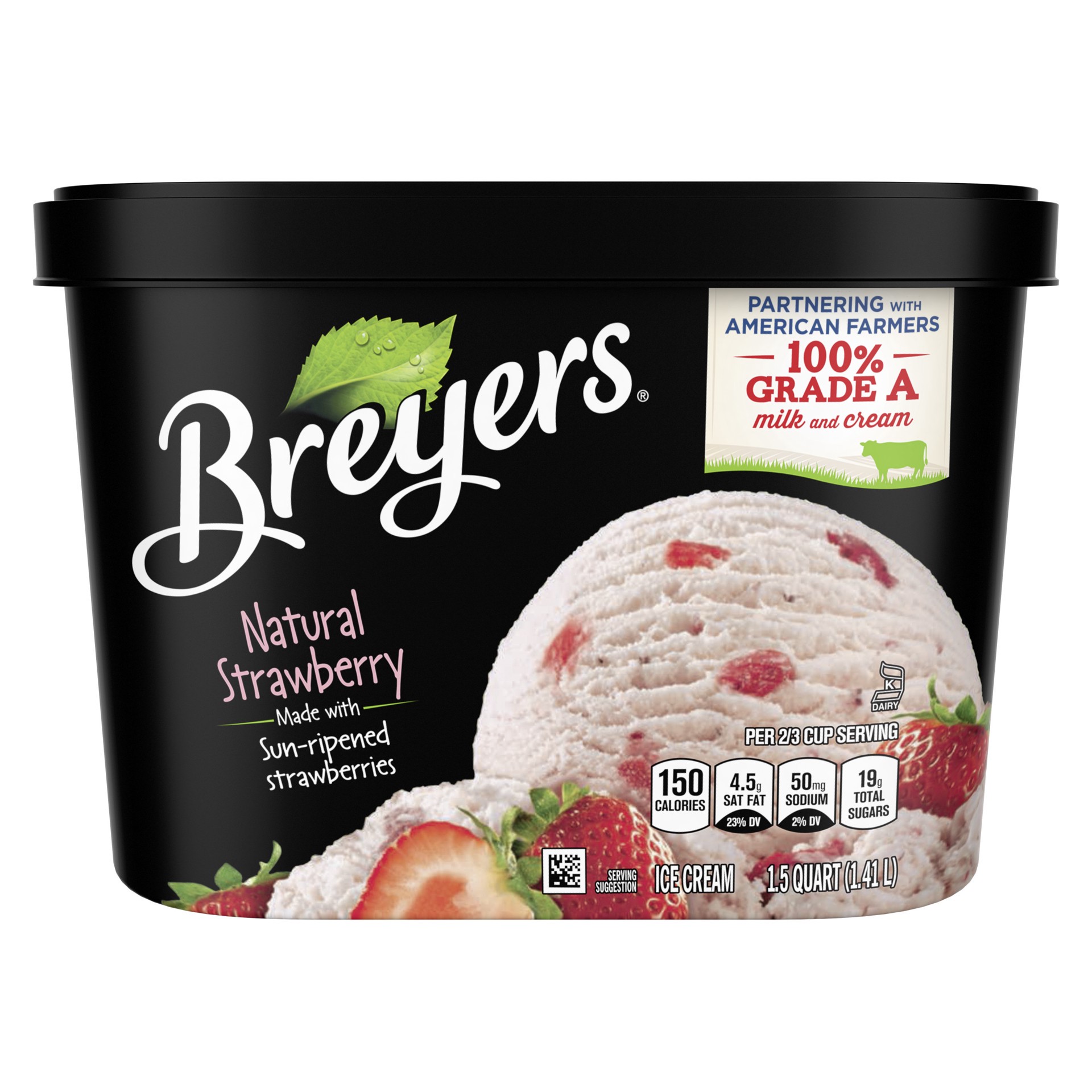 slide 1 of 5, Breyers Ice Cream Natural Strawberry, 48 oz, 48 oz