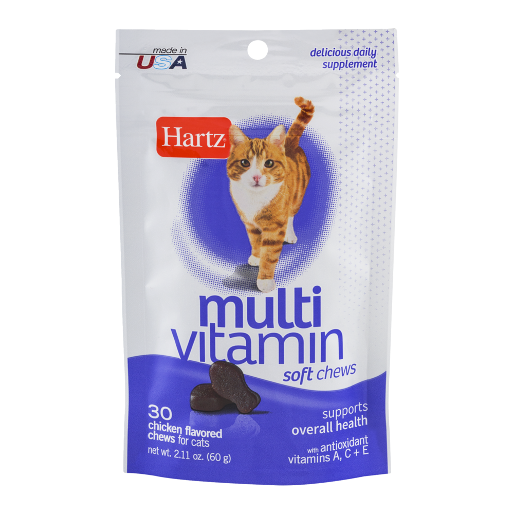 slide 1 of 1, Hartz Multivitamin Soft Chews For Cats, 2.11 oz