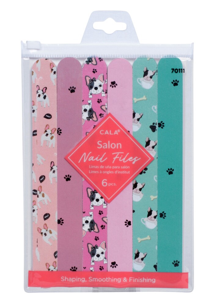 slide 1 of 1, CALA® Salon Nail Files - Frenchie Lover, 6 ct