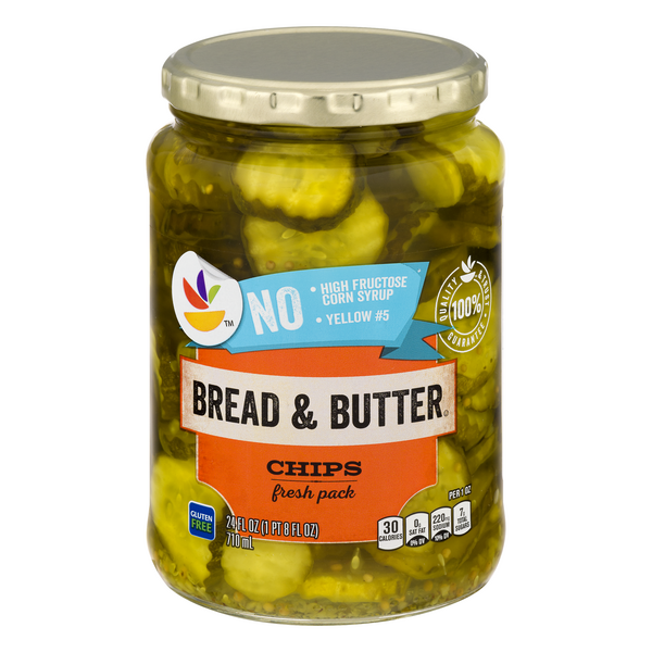 slide 1 of 1, GIANT Bread & Butter Pickles Chips, 24 oz
