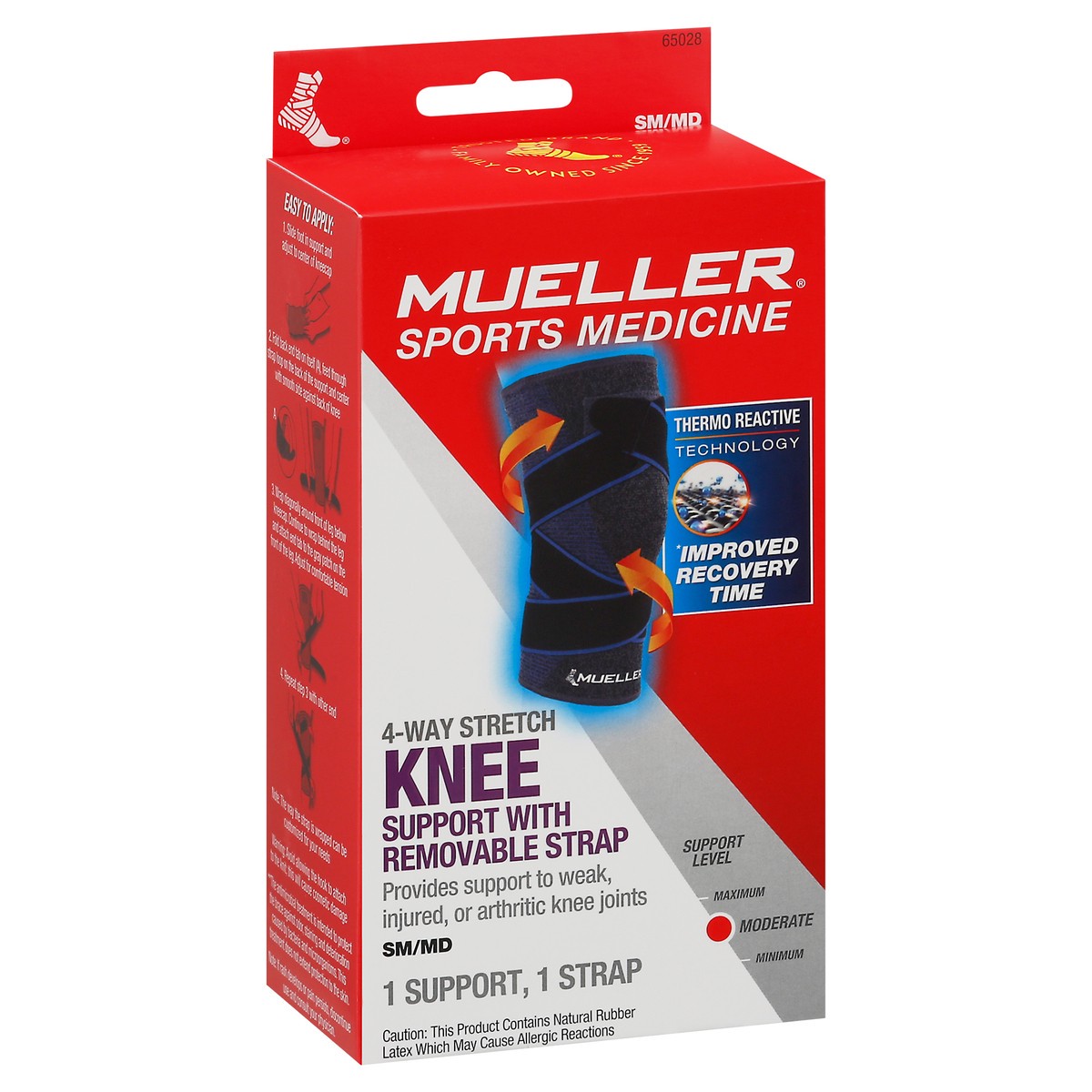 slide 8 of 12, Mueller Small/Medium Moderate Knee Support with Removable Strap 1 ea, 1 ct